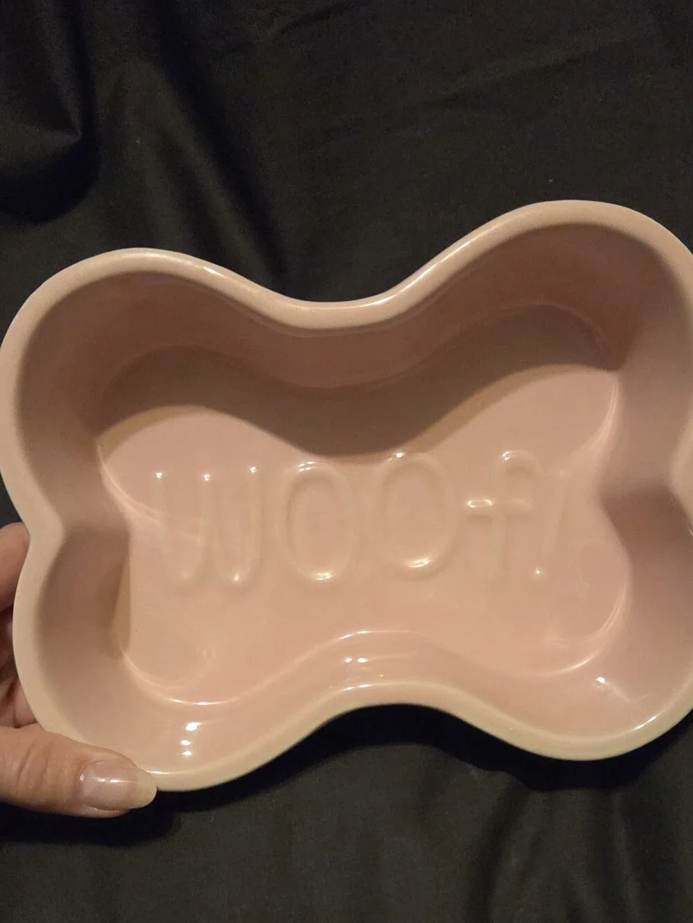 Coastline Imports Fido's Diner Pink Stoneware Bone Shaped Dog Dish 